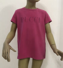 EMILIO PUCCI Maglia t-shirt bambina fucsia con logo Tg 8 Anni