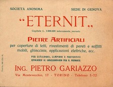 Biglietto pubblicitario - Eternit - Pietre Artificiali - Torino