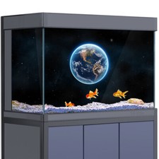 Adesivo Sfondo Acquario, Terra Spazio Pianeta Pesci Serbatoio Decorazioni Poster