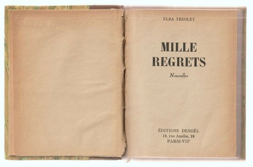 Elsa triolet mille regrets - elsa,