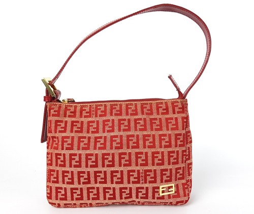 Fendi zucca mini pochette - mini, red