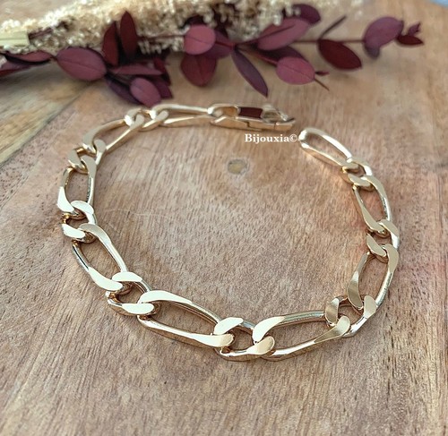 Bracciale largo figaro 7mm - 7mm, x