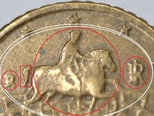 50 CENTESIMI DI EURO ITALIA 2002 MARCO AURELIO DIFETTI / ERRORI DI CONIO RARA.