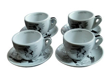 SANTACRUZ 4 TAZZE DA COLAZIONE CAPPUCCINO IN PORCELLANA