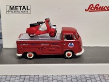 SCHUCO 1/87 - VOLKSWAGEN T1b SERVIZIO VESPA SERVICE 1962 WITH 2X MOTORCYCLE