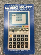 calcolatrice elettronica casio MG-777 vintage, videogioco, orologio
