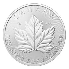 Moneta argento 5 oz Grand Maple Leaf 2026 Royal Canadian Mint Canada 25 CAD BU