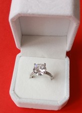 Anello con Solitario Moissanite Diamante sint. 5 carati(no cert).SCONTO+sped.Gr 