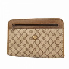 Borsa pochette Gucci GG Supreme marrone PVC tasca zip vintage autentica