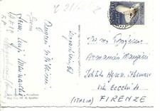 1958 ITALY SOMALIA O,45 SO ISOLATED ON HAPPY CHRISTMAS POSTCARD FROM MOGADISCIO