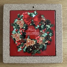 Sottopentola Natalizio in Ceramica e Sughero Decorazione di Natale 20x20 cm