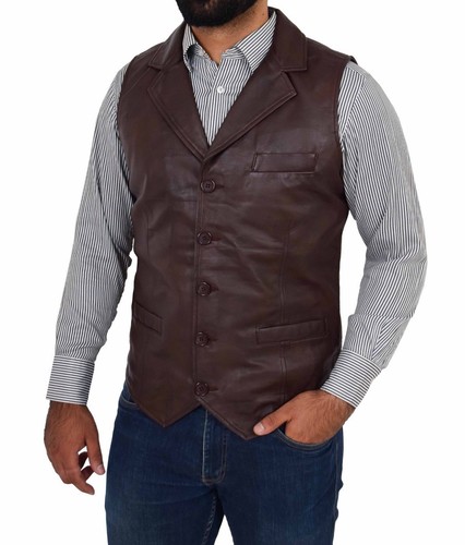 Cappotto gilet marrone western