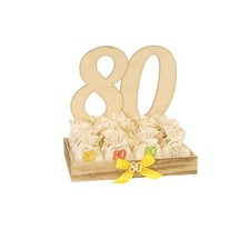 Bomboniera 80 anni compleanno sacchettini portaconfetti numero 80 e cesto
