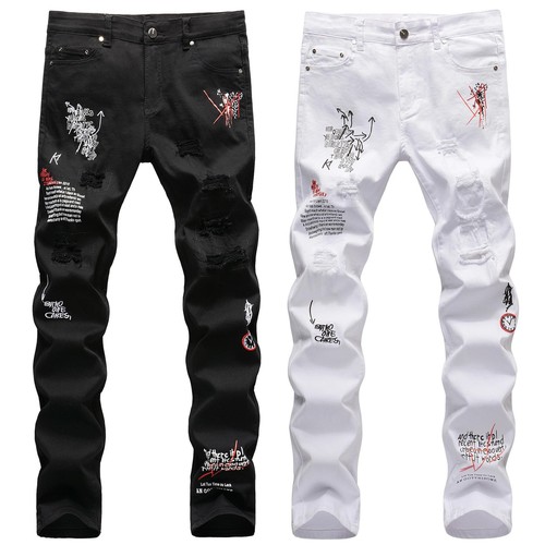 Jeans uomo casual stampato