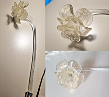 MURANO ricambio  LAMPADARIO vetro TRASPARNTE FIORE ORO