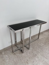 Consolle acciaio e cristallo nero