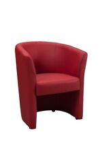 Poltrona a Pozzetto da Ufficio in Ecopelle rosso Poltroncina Attesa di Desig