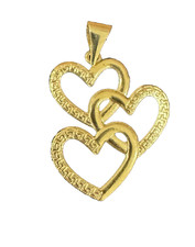 VERO ORO 18k piccoli pendenti cuore triangolo chitarra venduta cadauno