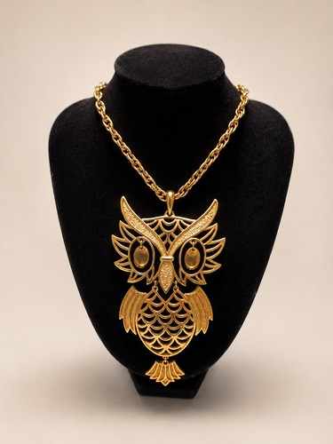 Collana vintage ciondolo gufo - ciondolo,