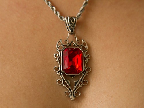 Collana ciondolo rubino - collana,