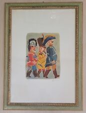 Franz Borghese  Litografia a colori  Tre militari