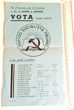 VOTA  PARTITO SOCIALISTA ITALIANO- VOLANTINO  - PROGRAMMA ELETTORALE CINGOLI -MC