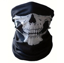 Maschera fantasma scheletro teschio maschera viso cappuccio biker copri viso e collo osso bianco