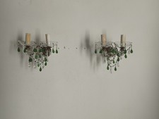 coppia applique da parete in vetro murano anni '50