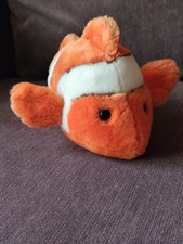 Peluche Nature Planet Clown Pesce "Nemo" 10' 25 cm Arancione Bianco Nero EN71 Ottimo