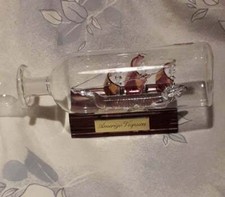 NAVE A.VESPUCCI Oro in BOTTIGLIA VETRO SOFFIATO Vintage Originale.