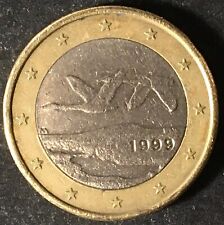 Moneta 1 Euro 1999 Finlandia Cigni Uccelli circolata rara da  collezione