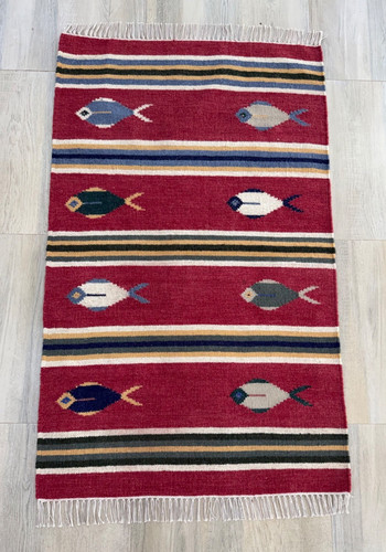 Tappeto lana intrecciata a - in,