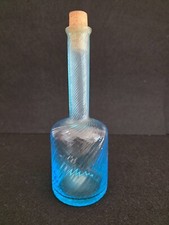 Vintage Decanter Bottiglia Azzurra in Vetro Anni 50