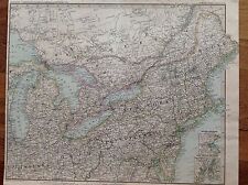 STATI UNITI Incisione 1891 map PETERMANN VEREINIGTE STIELER'S HAND ATLAS  WEILER