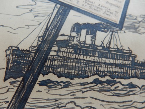 Pen ink drawing with decoupage - pen,