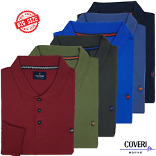 Polo Uomo Manica Lunga Cotone Leggero Taglie Forti COVERI 3XL 4XL 5XL 6XL