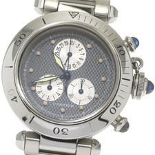 Orologio Cartier Pasha C Chrono Reflex W31019H2 Data Quadrante Grigio Quarzo Ragazzo_864923