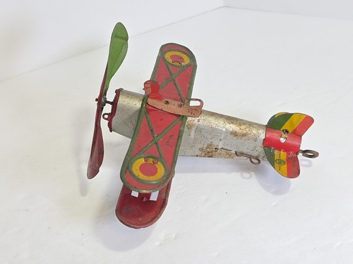 Biplano aereo windup latta - in,