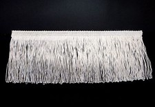 Frangia Tripolino lucida per abiti da ballo e costumi BIANCA  H. cm. 10  metri 1