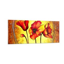 Quadro su Vetro 100x40cm Fiori