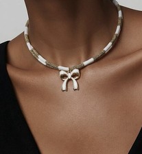 Collana Fiocco Bianco Oro
