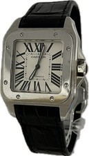 Orologio Cartier Santos 100 W20073X8 2656 Bianco Automatico Ottimo A1824