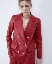 Donna pelle Rossa Giacca 100%