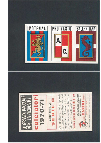 Calciatori panini 1970 - calciatori, 1970-71