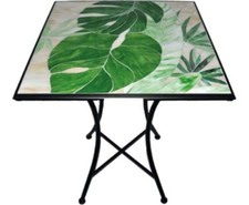 Tavolo da Giardino Acciaio piano Ceramica 60x60xH75 cm Costarica Garden De Luxe