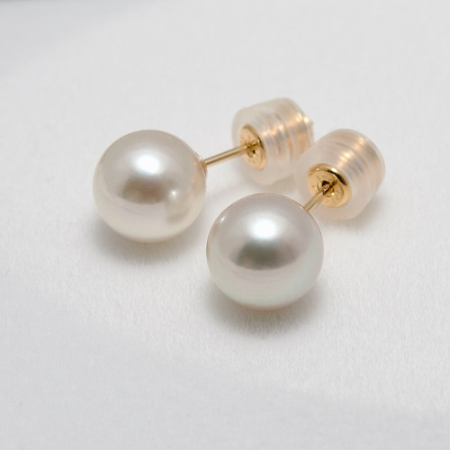 Orecchini perno con perle - a,