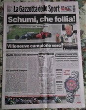 Gazzetta dello Sport 27 ottobre 1997 - 27 10 1997 VILLENEUVE MONDIALE F1 SCHUMI