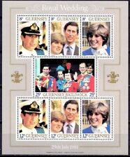 Guernsey 1981 Carlo e Principessa Diana Royal Wedding Royalty m/s MNH