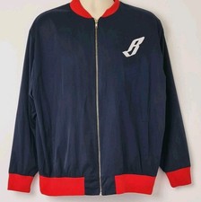 Bomber BBC Billionaire Boys Club rosso navy Varsity giacca uomo media zip 