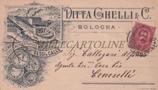 BOLOGNA - Ditta Ghelli & C., Stabilimento a Vapore Gessi e Calce, Cartolina 1894